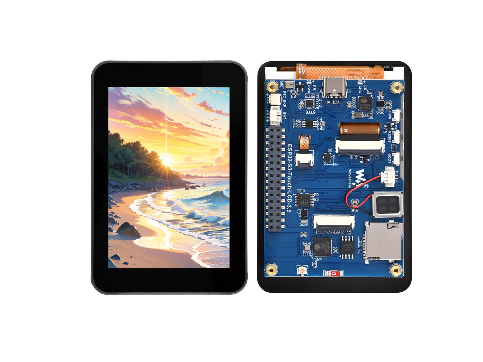 Photo 1 of ESP32-S3 3.5inch LCD Touch Display Development Board, ESP32-S3 with IPS Screen 320×480 Pixel 262K Color, Onboard Camera Interface and Audio Codec, etc., Support AI Speech Interaction