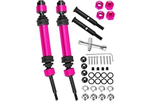 RCMYou Rear Drive Shaft CVD & Front Axles Upgrades Part for 1/10 Slash 2WD/Slash VXL 2WD,Stainless Steel #45 Driveshaft with Hex,Pink