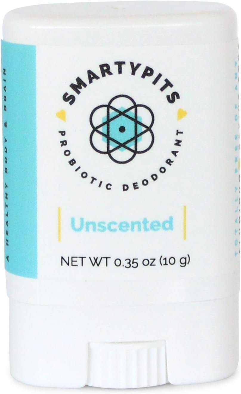 SmartyPits - Natural/Aluminum Free Prebiotic Deodorant (Baking Soda Free, Travel-Size) (Unscented)