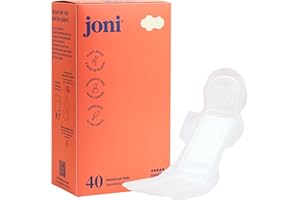 joni Organic Bamboo Overnight Pads, Extra Long Organic Pads for Women, Heavy to Super Heavy Flow, Winged, Ultra-Thin, Ultra-A
