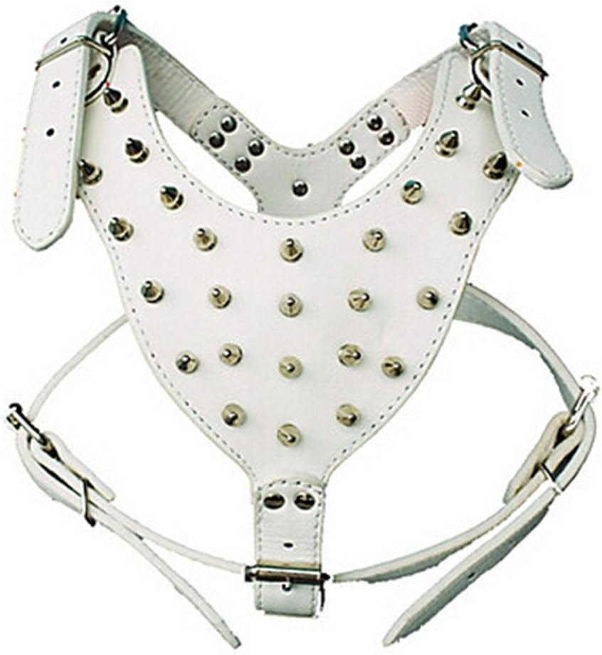 Spiked Genuine Leather Dog Harness Chest Size 26"-33.4"