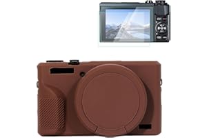 Rieibi Silicone Case for Canon G7X Mark III Case, G7X Mark III Accessories with Screen Protective Film,Detachable Lens Cover 