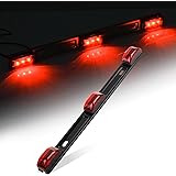Partsam Red Clearance ID BAR Marker Light 3 Light 9 LED Trailer Sealed Stainless Steel