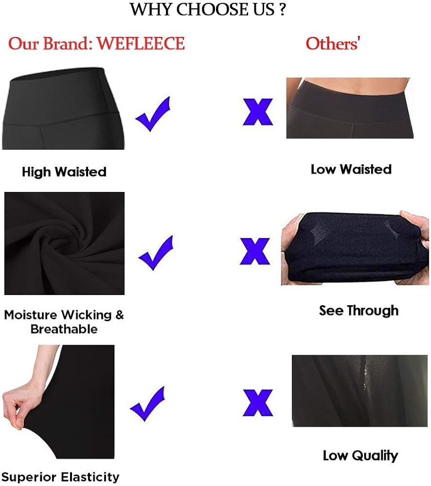 we fleece High Waisted Capri Leggings for Women - Tummy Control Workout Yoga Pants Athletic Sport 1/2/3 Pack Women's Leggings : Clothing