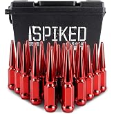 Mishimoto Spiked Lug Nuts, M14x1.5, 24-PC Set, Red