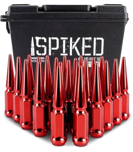 Amazon.com: Mishimoto Spiked Lug Nuts, M14x1.5, 32-PC Set, Red