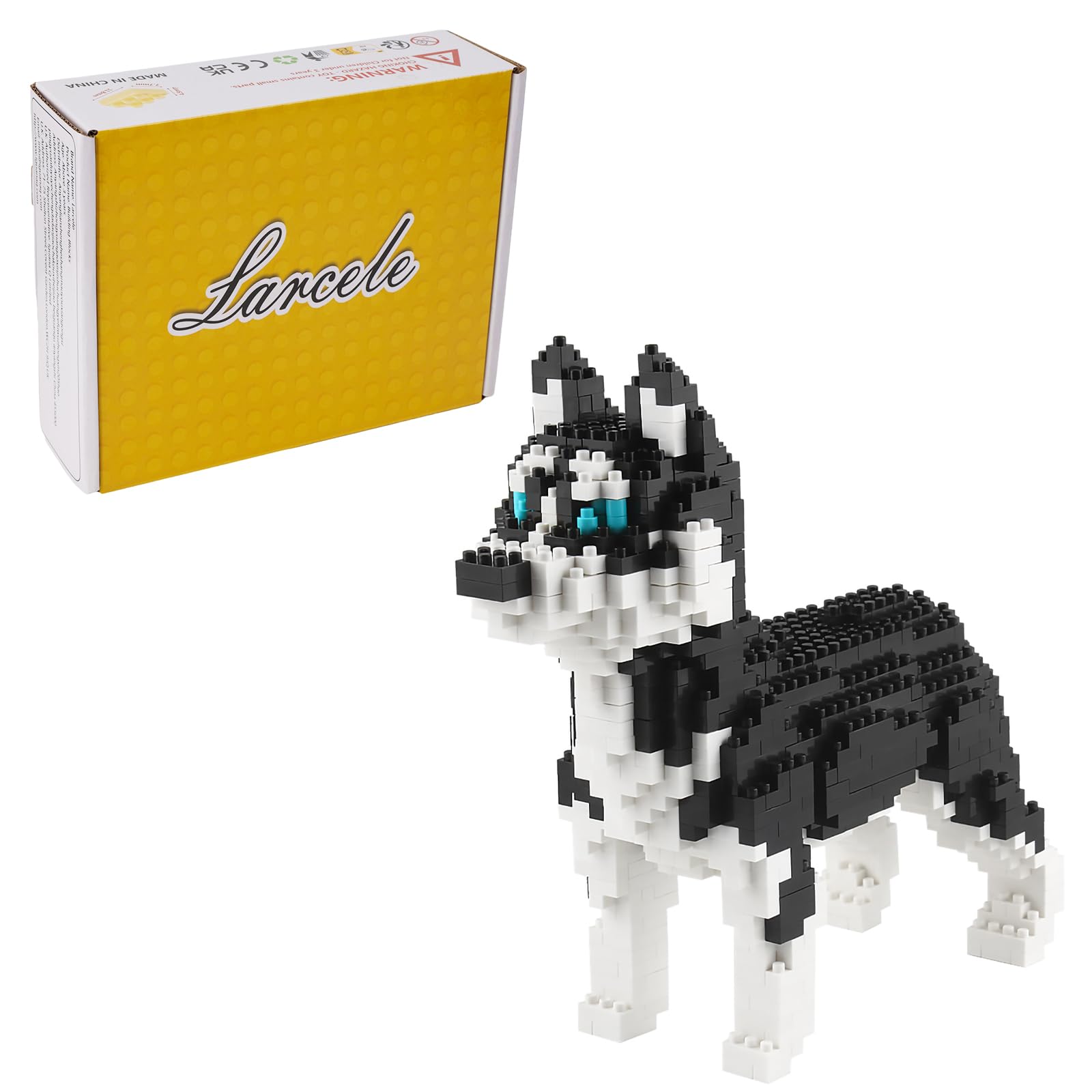 Larcele Micro Dog Building Blocks DIY Pet Mini Building Toy Bricks,950 Pieces KLJM-02 (Husky) — image 1
