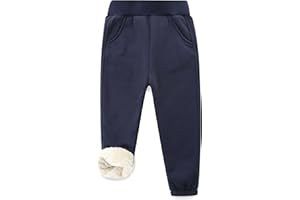 Bumeex Boys Girls' Pull On Sherpa Fleece Lined Winter Warm Sweatpant Jogger Pant 2-14 Years