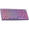 EPOMAKER Tide75 QMK/VIA Wireless 75% Aluminum Mechanical Keyboard, Programmable Creamy Gaming Keyboard, Bluetooth/2.4Ghz/USB-C, with FR4 Plate for Win/Mac (Purple, Lemon Switch)