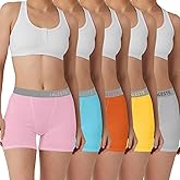LALESTE Women Cotton Boxer Briefs 3" Inseam Boy Shorts Underwear Anti Chafing Shorts 5 Pack