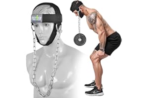 POZTEV Neck Harness with Heavy-Duty Chain - Adjustable Head and Chin Straps for Neck Strength and Pain Relief