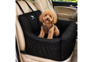 JACKO & CO - Premium Dog Booster Car Seat for Pets for Small & Medium Pets Under 30lbs - Machine Washable w Removable Cover, 