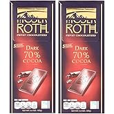 Roth Moser 70% German European Chocolate Bar (2 Pack) Low Carb Snack Snacking Keto Friendly Gift Dessert Food Sweets