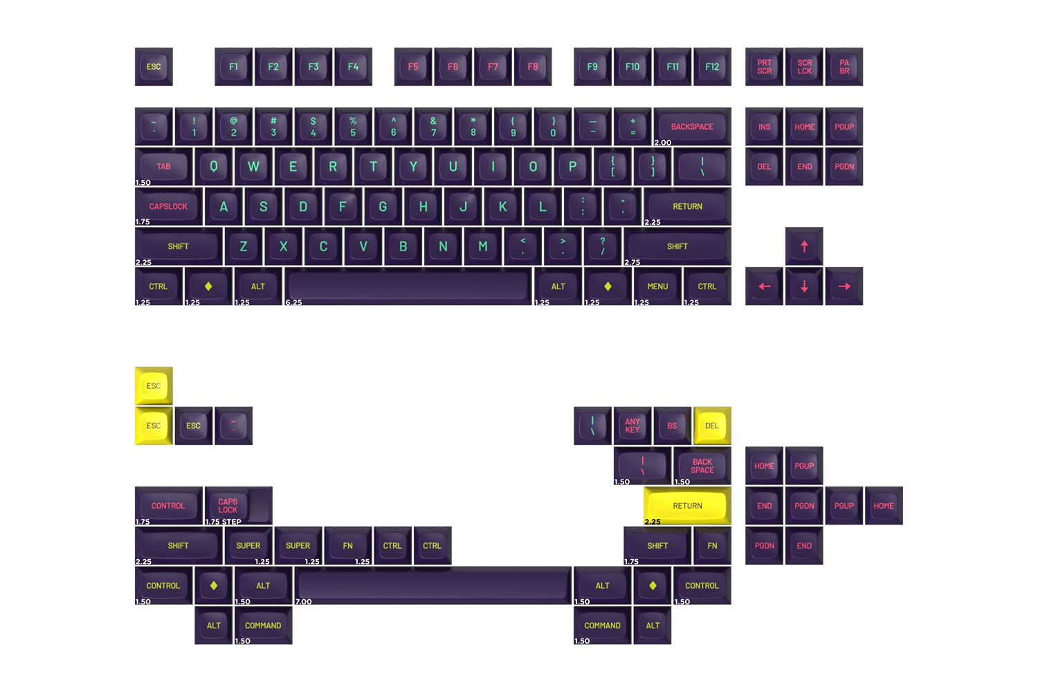 DROP + MiTo MT3 Cyber Custom Keycap Set, ABS Hi-Profile Keycaps, Doubleshot Legends, MX Style Covers HHKB, 60%, 65%, and TKL Keyboards (Base Kit)