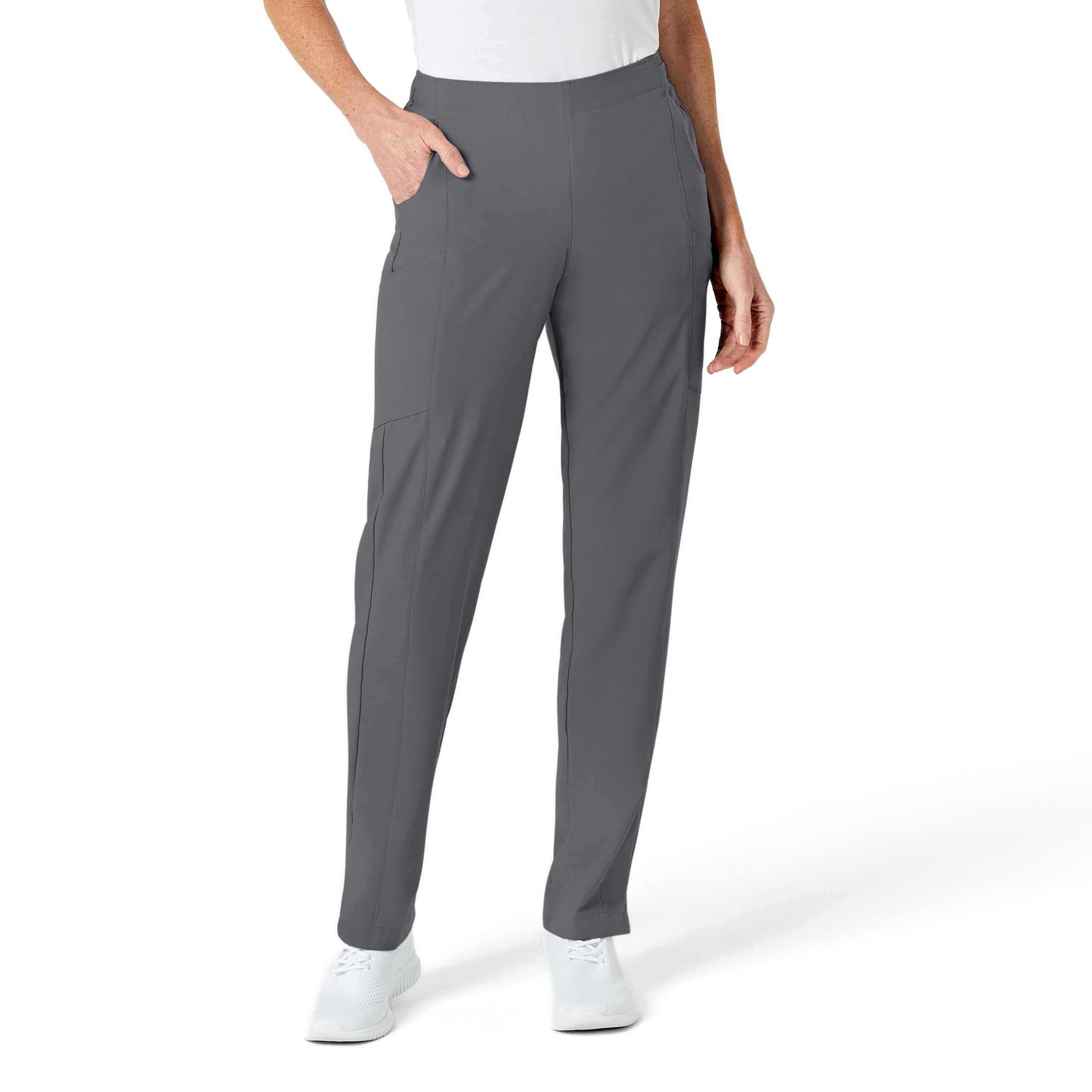 WonderWink W123 Women’s Flat-Front Double Cargo Pant — Pewter, 1X Tall