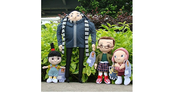 Amazon Com 4pcs Despicable Me Plush Toy Gru Margo Edith Agnes Cute Soft Stuffed Animal Doll Item G4w8b 48q Toys Games