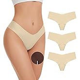 OVRUNS Camel Toe Underwear for Women Low Waist Camel Toe Thong Seamless Workout Cameltoe Proof Concealer Panties 3 Pack