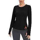 MathCat Thermal Shirts for Women Fleece Lined Long Sleeve Thermal Tops Base Layer Winter Gear Running Athletic Underwear