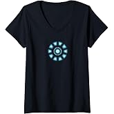 Womens Marvel Studios Iron Man Tony Stark Arc Reactor Classic V-Neck T-Shirt