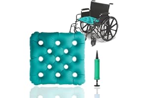 Inflatable Seat Cushion for Wheelchair, TPU Anti-Bedsore Waffle Seat Pad for Bedridden Elderly Disabled Prolonged Sitting Pai