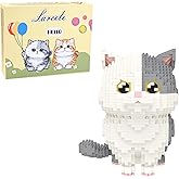 Larcele Micro Building Blocks Set, DIY Mini Building Toy Bricks for Age Over 12 Years, 1412 Pieces KLJM-05 (Munchkin Cat-Grey)