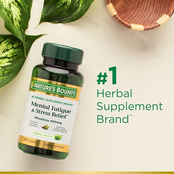 NATURE’S BOUNTY MENTAL FATIGUE AND STRESS RELIEF, RHODIOLA SUPPLEMENT, 400 MG, CAPSULES, 30 COUNT
