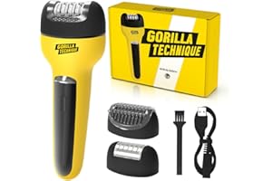 PURPLE GORILLA Gorilla Technique 3-in-1 Epilator,2000V (2024ver), Wet & Dry Facial & Body Hair Removal Device, Cordless Rechargeable Electric Tweezers & Shaver & Callus Remover for Women & Men - 2000V (2024ver)