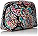 Vera Bradley Women's Cotton Large Zip Cosmetic Makeup Organizer Bag, Parisian Paisley, One Size