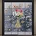 Christmas Window Clings Decal Stickers, Removable No-Adhesive Christmas Decoration Golden Xmas Tree Snowflake Window Stickers for Winter Wonderland Decorations