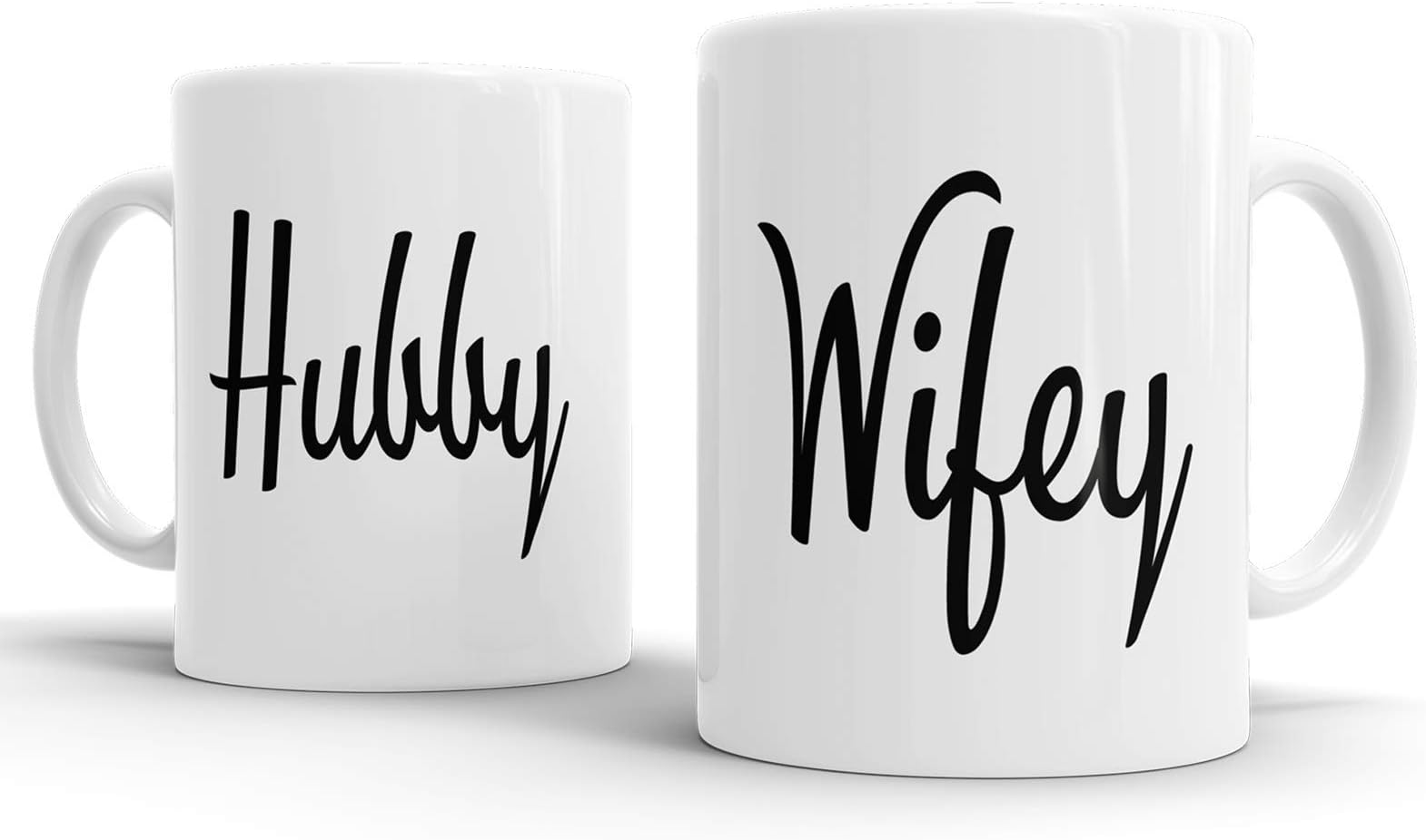 Hubby Wifey Mr and Mrs Husband Wife Wedding Valentine's Day Anniversary 11oz Ceramic Coffee Mug