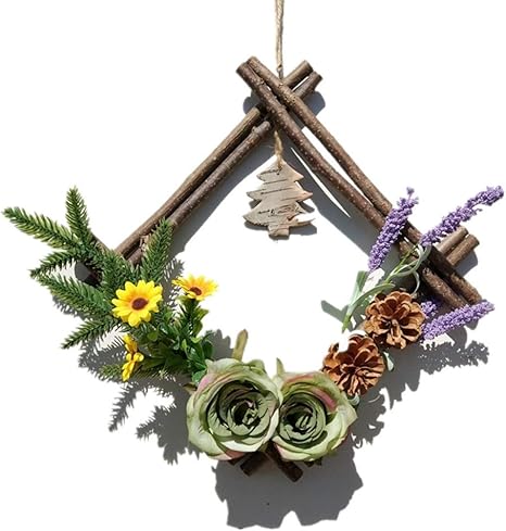 Amazon 人工装飾ローズリース 手作りラウンドウェディングの花輪 結婚式のホームパーティーの装飾 11 8inchためfackシルクの花花輪 B 造花 オンライン通販