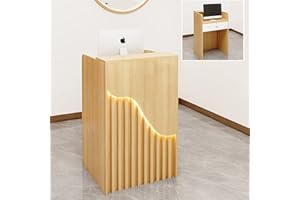 LUUTTDM Reception Room Tables,Reception Desk Counter Table,Retail Counter Reception Desk with Drawer Storage,Cashier Front Desk Open,Simple Cashier Cabinet,Reception Counter for Clothing Salon Shop Hotel