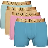 NUDUS Bamboo Rayon Underwear for Men - 4 Pack Premium Men's Double Pouch Underwear - Sexy Mens Underwear Gift Set