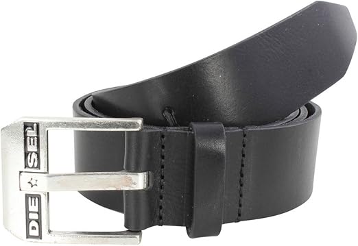 diesel black leather belt