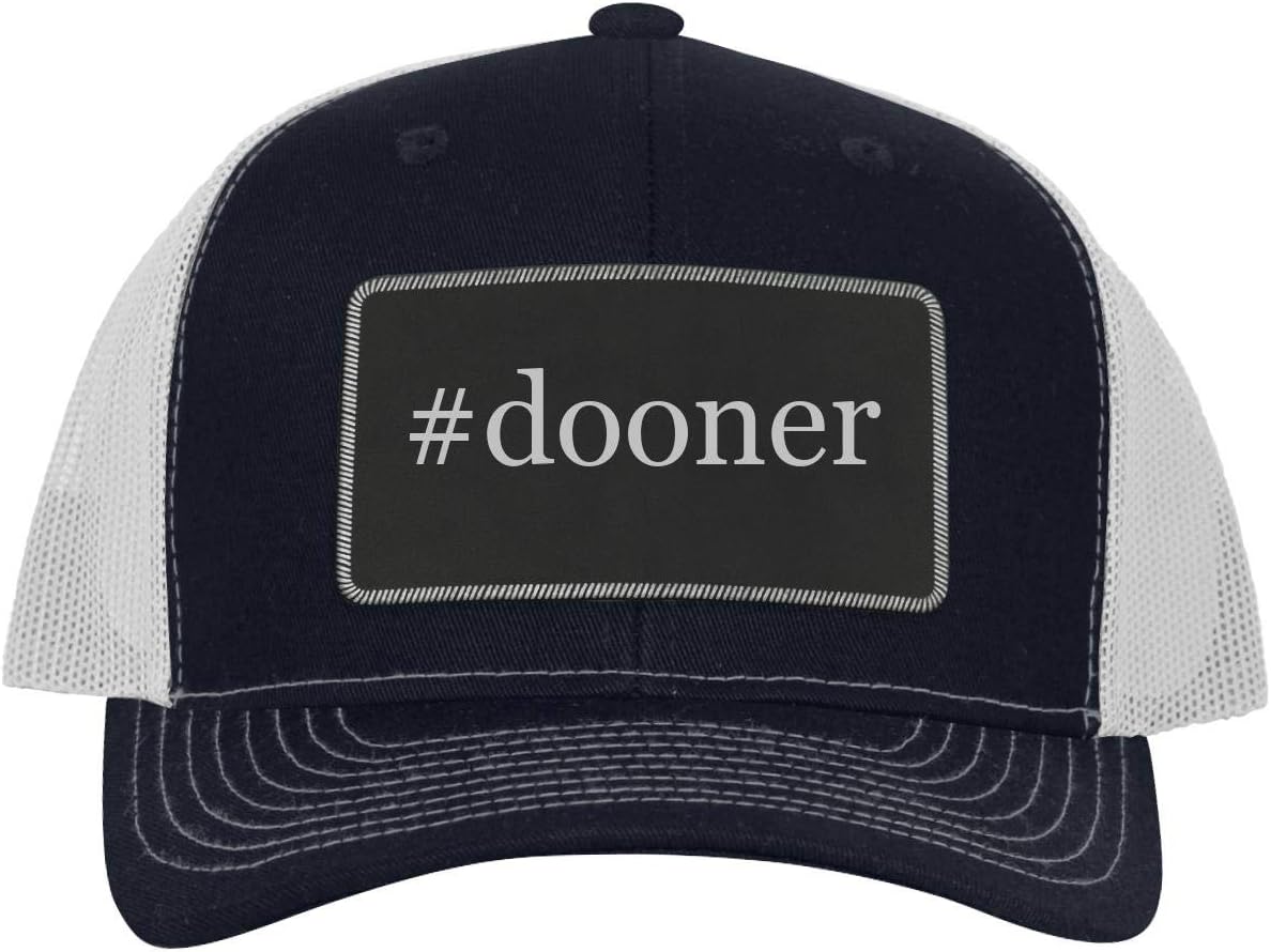 One Legging it Around #dooner - Leather Hashtag Black Patch Engraved Trucker Hat