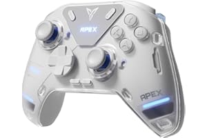 FLYDIGI APEX 4 Wireless PC Controller Force Feedback Trigger Force-Adjustable Alloy Joysitck Full-Color LCD Display 1500mAh 1000hz Report Rate Stereo Vibration PC/NS/TV/Android/Laptop