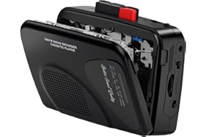 MERSOCO Cassette Player Tape Recorders AM/FM Radio, Portable Tape Player Records Built in Speakers Manual Record - 2AA Battery Or DC 5V Supply with 3.5MM Earphone- Black
