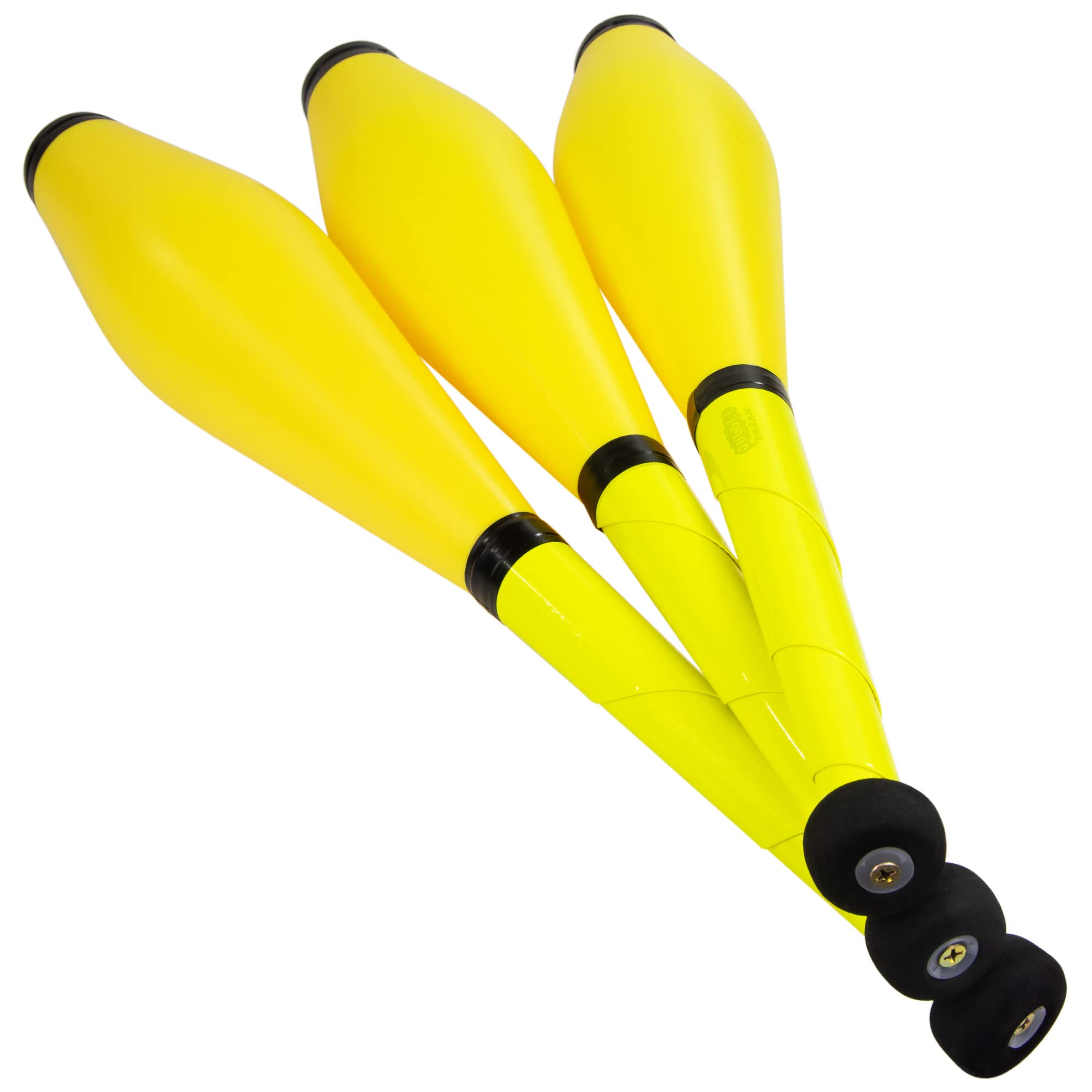 Juggle Dream Neon UV Street Juggling Clubs Set of 3 Great Trainer Club - Juggling Set for Beginners and Advanced Jugglers (All Yellow)