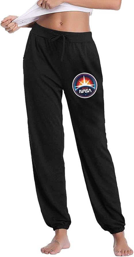 Retro Vintage NASA Women Drawstring Pocket High Waist Jogging Pants Underwear at Amazon Womenâs 