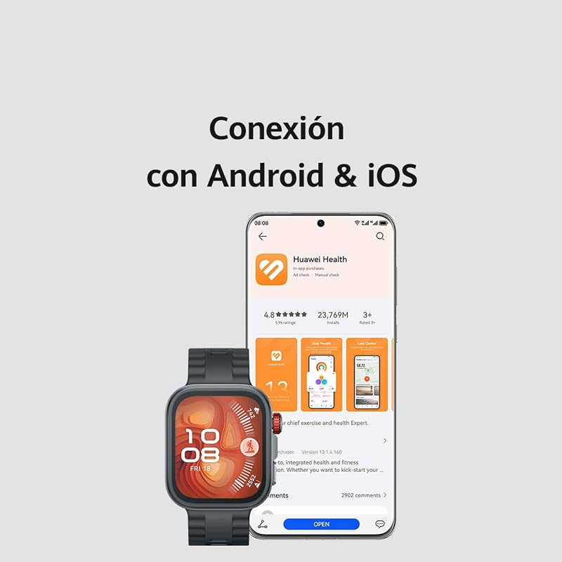 Watch FIT 4 Pro Smartwatch,Caja de Cristal de Zafiro y Titanio,Negro