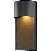 Globe Electric 44227 1-Light Outdoor Wall Sconce, Bronze Finish, Amber Water Glass Shade, Integrated 8.5W LED, Weather-Resist