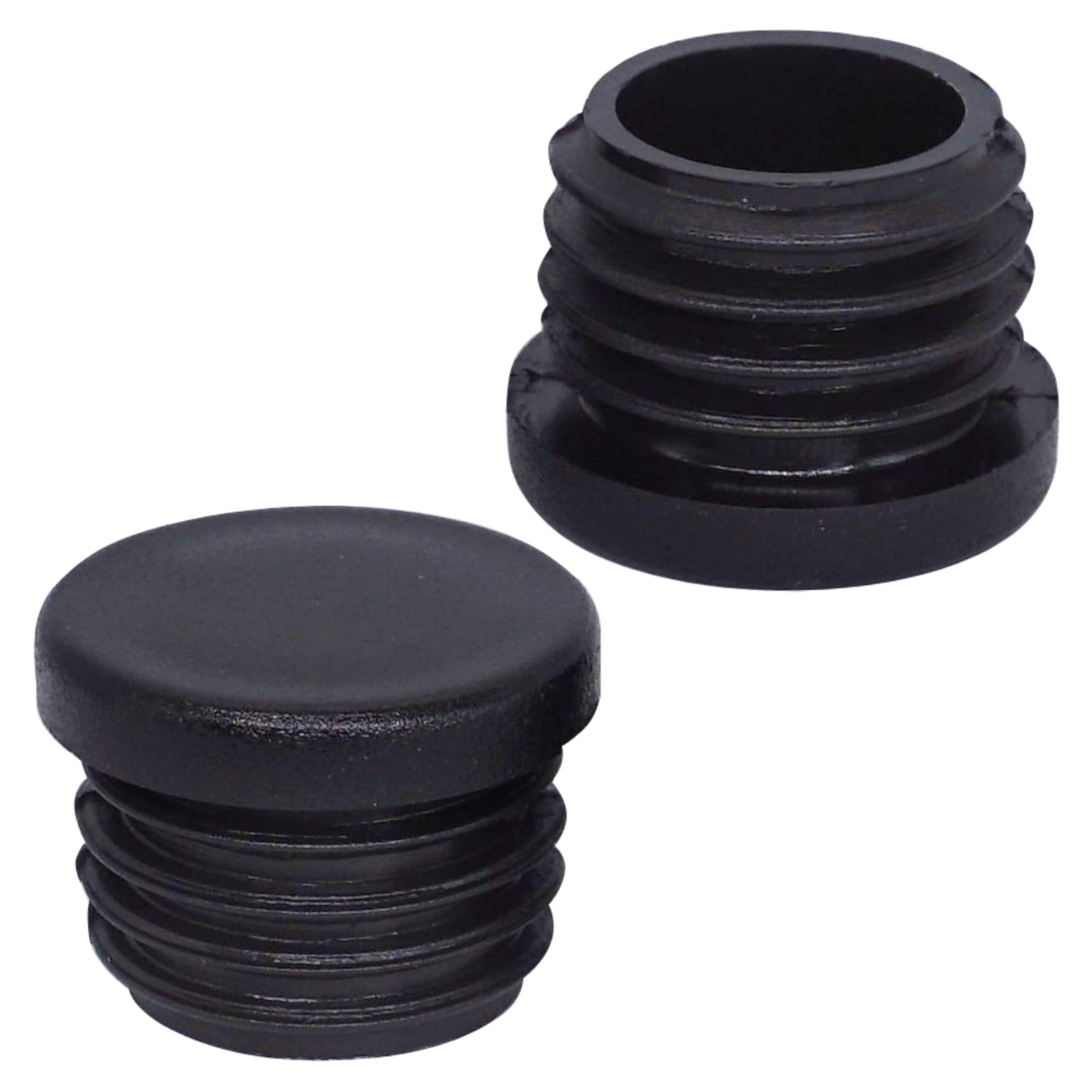 SKIR'CO (40 pcs) Round Tube Inserts 3/4", Fence Post Plugs, Black Plastic Tube End Caps, Pipe Plugs, Black RAL 9005