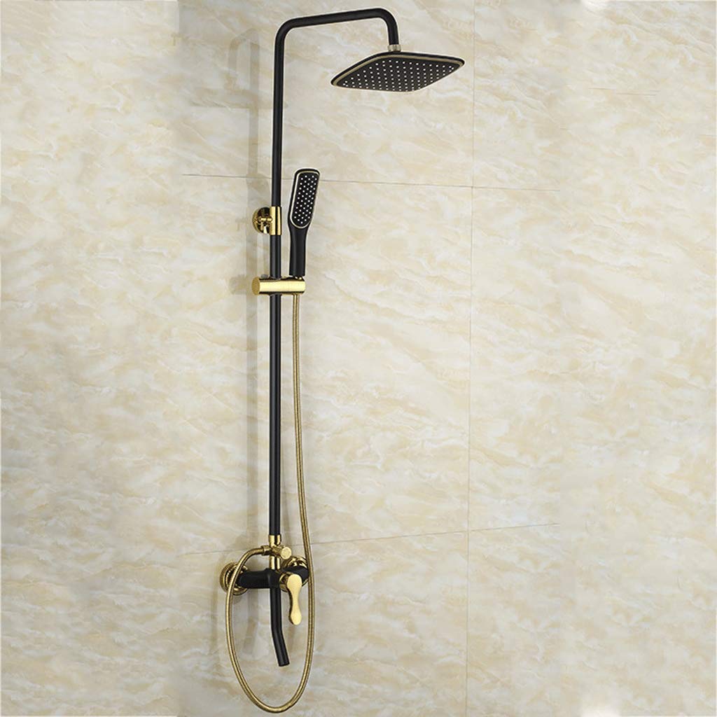 Black Black Black Shower European Paint Black Gold Shower Set