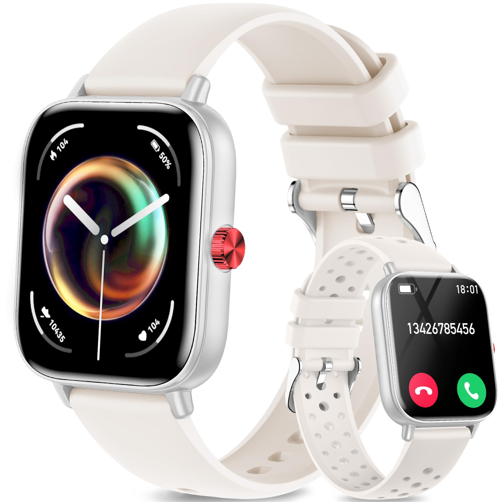 Smart Watch for Women Men, 1.83" Touch Screen Smartwatch with Answer/Make Call, 100+ Sport Modes, IP68 Waterproof Fitness Tracker with Heart Rate Sleep Monitor, Smart Watches for Android iOS