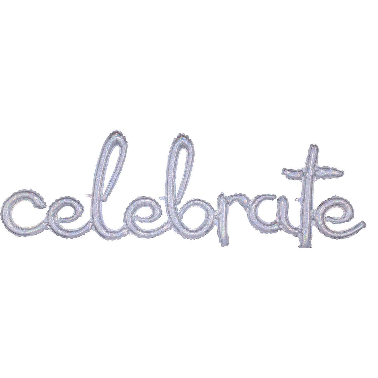 Amscan 3917211 Phrase:Script Celebrate Holo