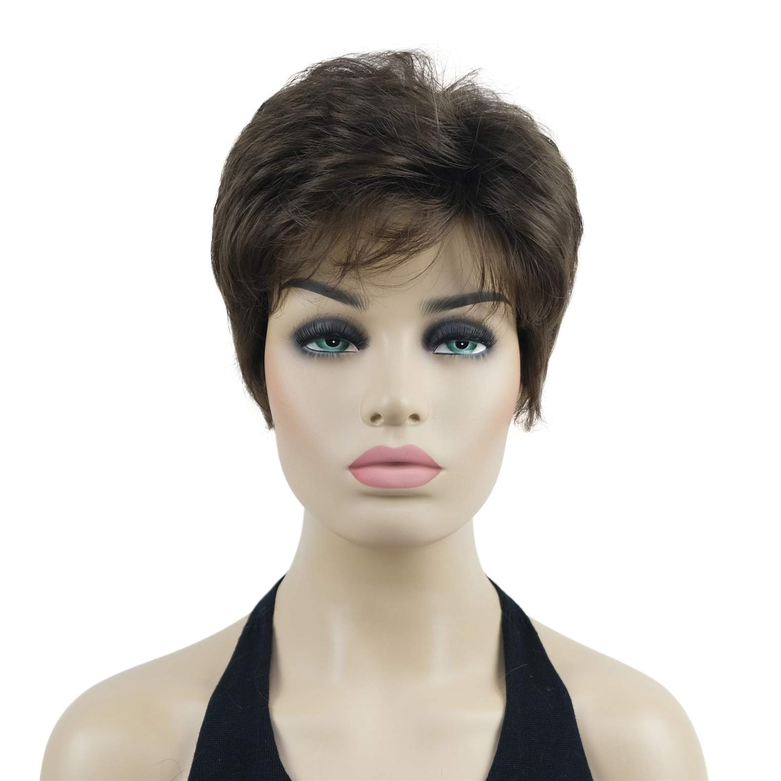 Lydell 6" Women's Short Wigs Soft Wavy Natural Synthetic Wig Layered Movement Classic Styled (Light Chestnut Brown)