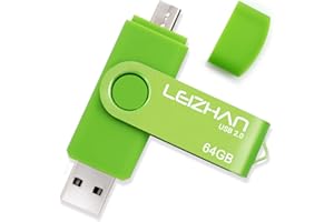 leizhan 64GB USB Flash Drive Micro Pen Drive Smartphone Phone Pendrive USB 2.0 Memory Stick for Samsung Galaxy, Xiaomi,LG,Son
