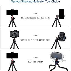 ULANZI Camera Tripod, Mini Flexible Stand w Hidden