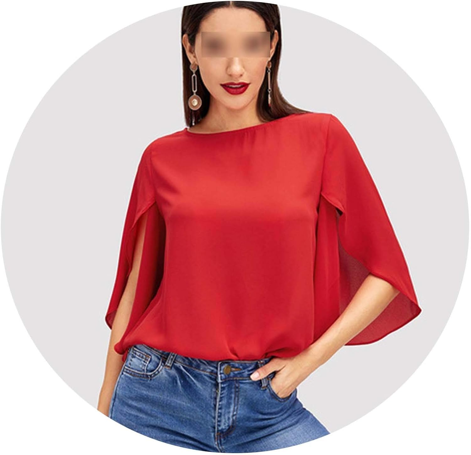 red elegant blouse