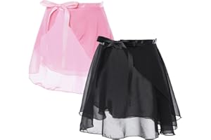 WJPUUS Girl's Ballet Skirts Sheer Chiffon Dance Skirt Wrap Leotard Adjustable Dance Clothes Ballet Skirts for Training